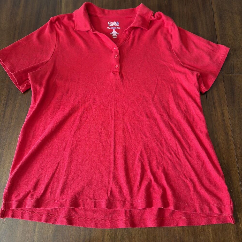 Croft & Barrow Cotton Short Sleeve The Classic Polo Shirt Plus 1X Red